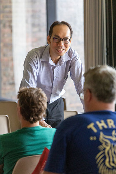 Eddy Junarsin teaches a class.