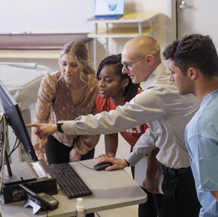 Students in an exercise science lab
