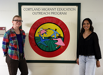 Professor Jena Curtis with Andy Rivera.