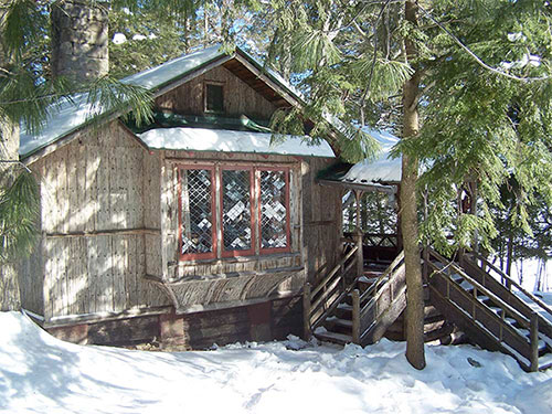 Durant Cabin coverd in snow