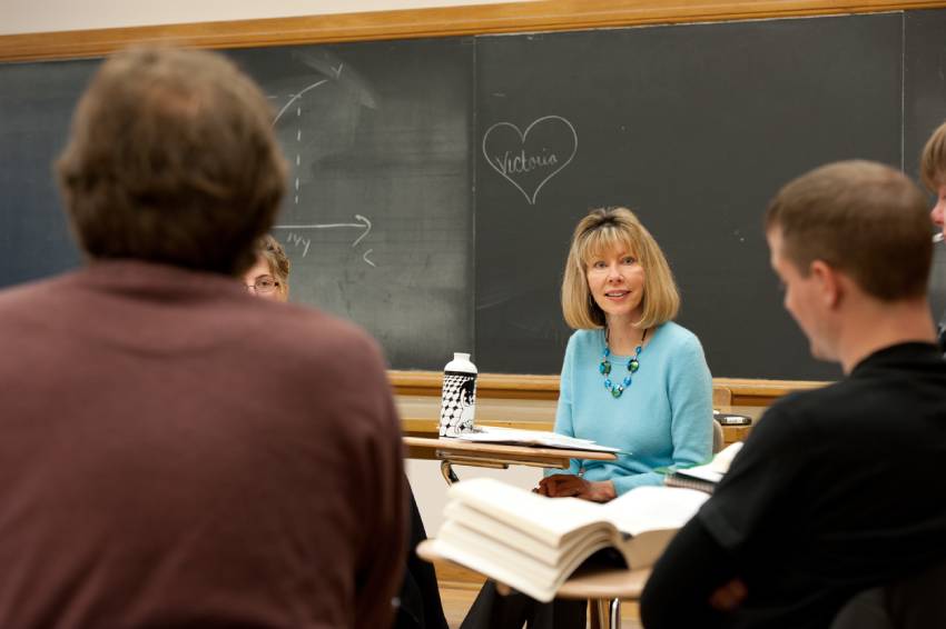 Master's in Teaching English Professor in a small class