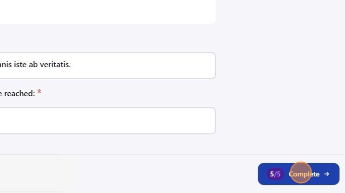 An image showing you where to click on the complete button in the housing portal. 