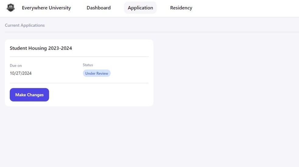 An image showing you where to make changes in your application on the housing portal. 