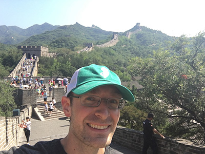 Hugh Anderson smiling on a study abroad trip to China