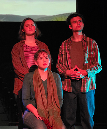 Part of the the SUNY Cortland cast perform "The Laramie Project."