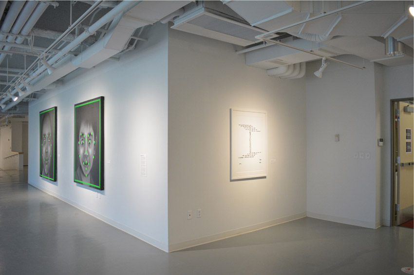 A view into the central gallery featuring works by the BFA candidate Stephen Buscemi.