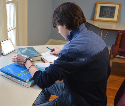 Man doing homework