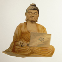Aborn buddha laptop exhibition