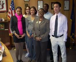 Students posing with Assemblywoman Annette Robinson