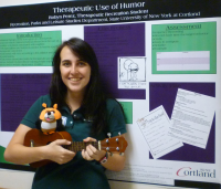 Humor therapy student with ukulele