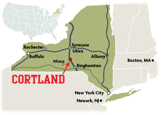 Regional map of Cortland