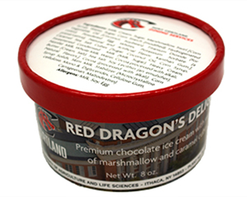 Red Dragon's Delight ice cream in its packaging