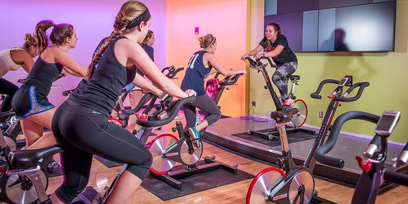 Student in a cycling class