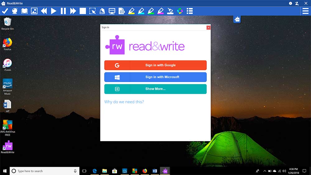 Screenshot of window asking user to sign in