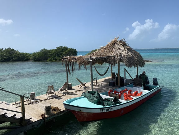 A seaside boat in Belize