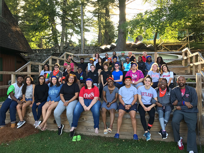 Group of peer 2 peer mentors and mentees at Raquette Lake