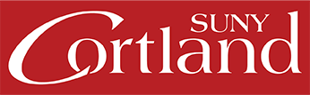 SUNY Cortland logo example, white