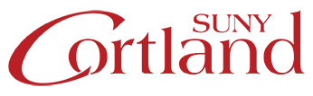 SUNY Cortland red logo example.