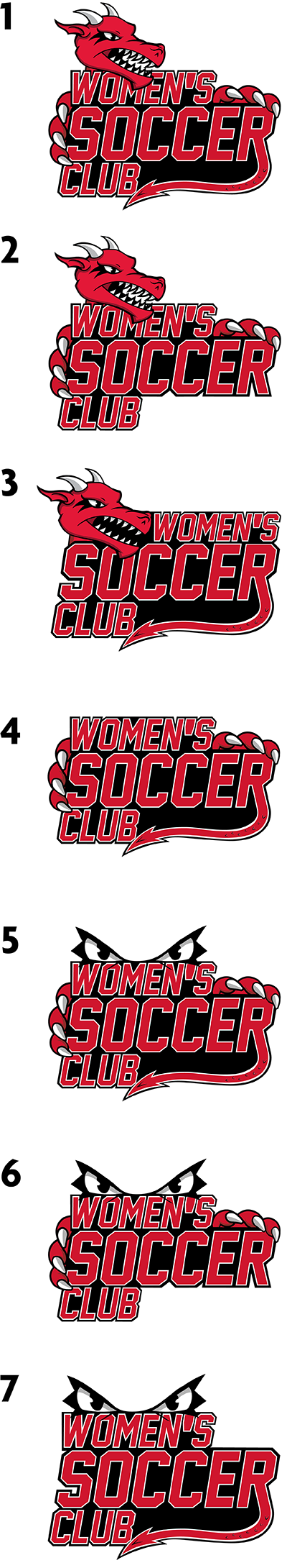 Sport club logo examples 1 through 7