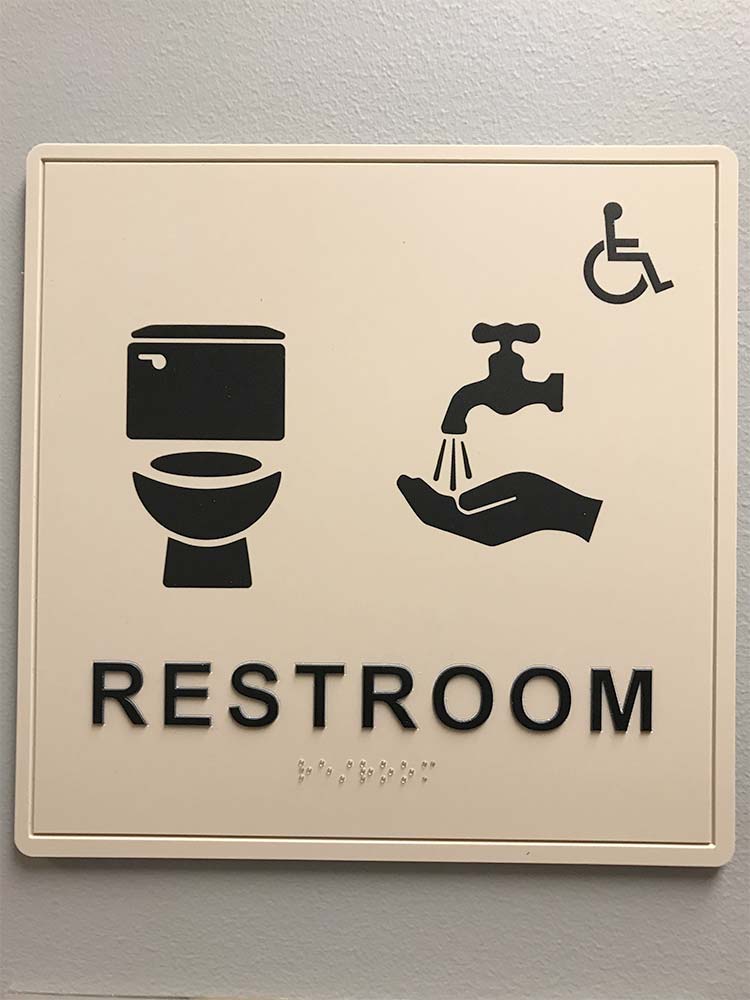 Bathroom sign for toilet and sink