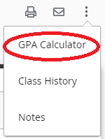 select three dots and choose GPA calculator