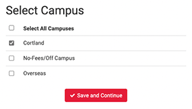 Select Campus Choice Screen Shot